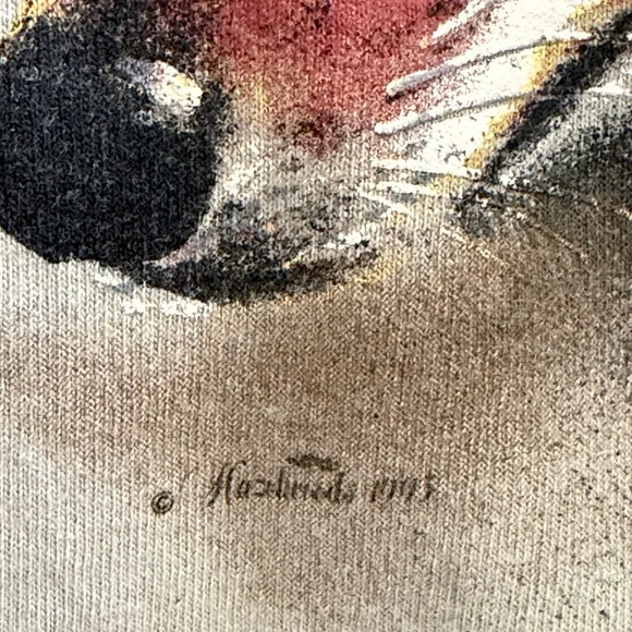 Hazelwoods Vtg Single Stitch Men's Made In USA Wolf Print T-Shirt Size L - Picture 5 of 9